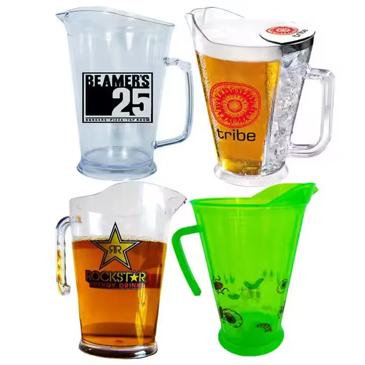 Popular  High Quality food grade 1.5L 1.8L 2L plastic beer jug for bar home restaurant with custom logo