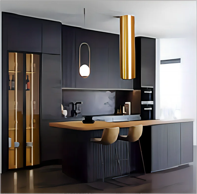 golden Island range hood circular open kitchen ceiling suspended top chimney silent smoke exhaust hood column cooking utensils