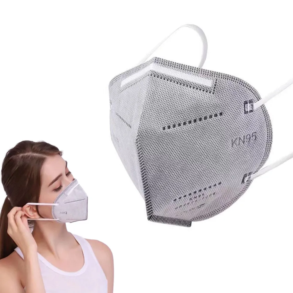 KN95 Face Mask 5-Layer Breathable Mask with Elastic Earloop and Nose Bridge Clip Disposable Respirator Protection Against PM2.5