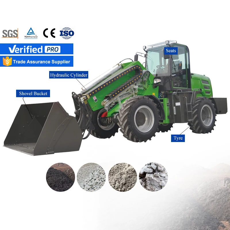 LANE Large Chinese Skid Steer Farm Tractor Front End Loader Bucket Loader Mini Skid Loader