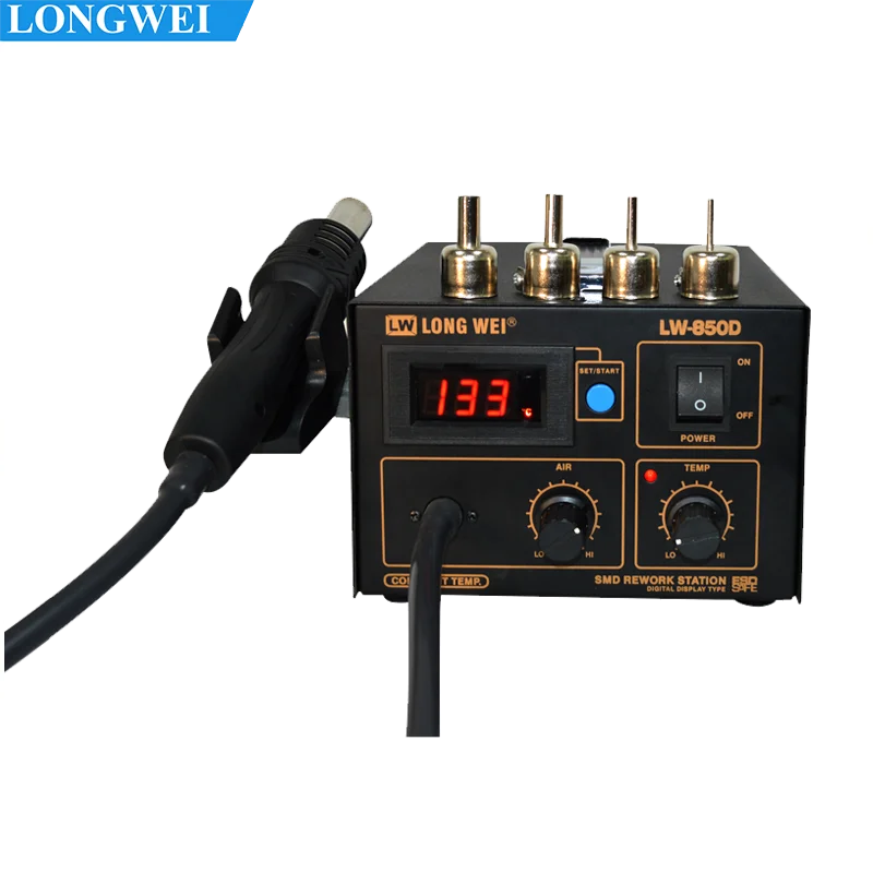 Longwei LW-850D Hot Air Gun Desoldering Welding Station  550W Lead-free Anti-static Large Screen Heat Gun SMD Rework Repair Tool