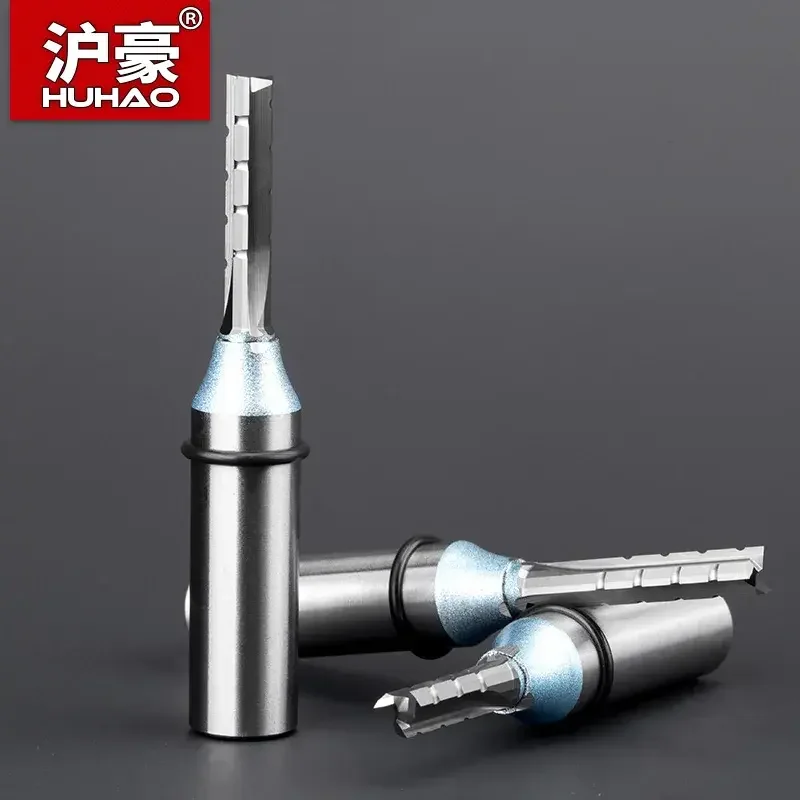 HUHAO TCT Straight Router Bit CNC Arden TCT 3 Flute Straight Milling Cutter Router Bits For Wood Slotting Woodworking 6949