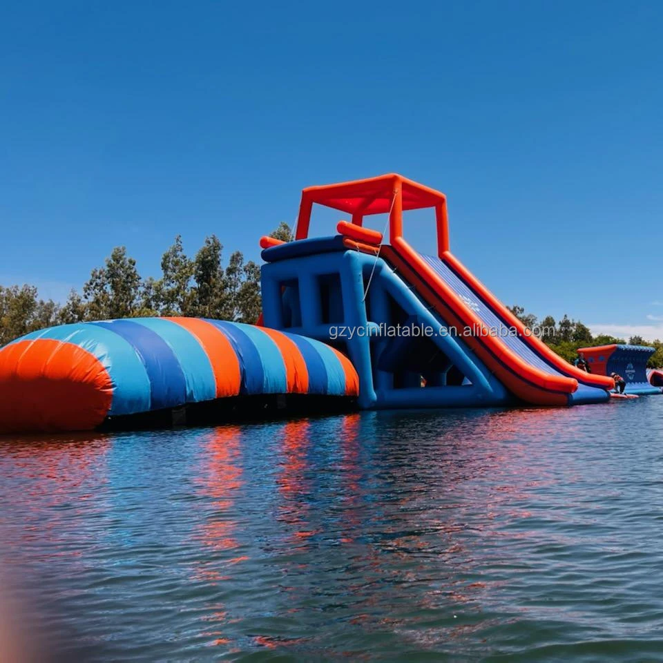 Guangzhou customized floating launch pad inflatable water blob trampoline for lake