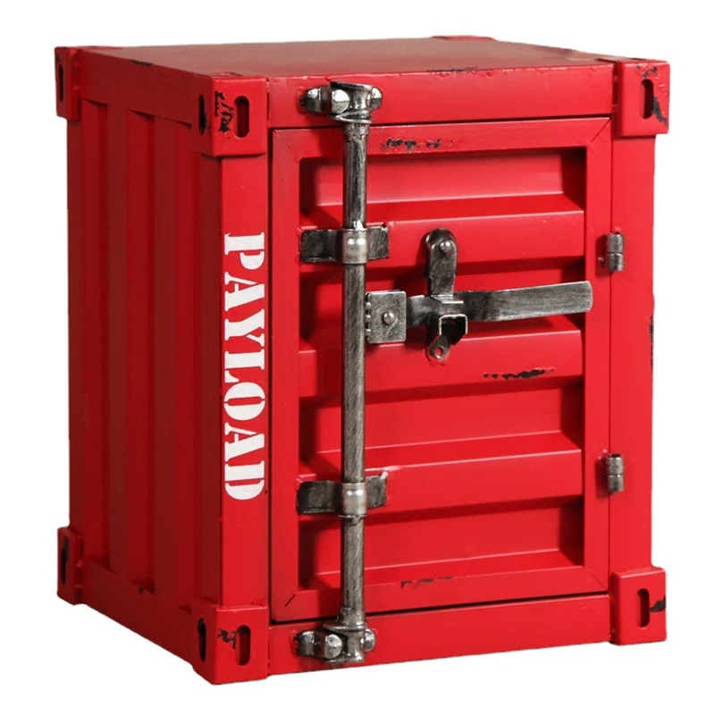 Storage Cabinet Container Decoration Furniture Industrial Style Iron Nightstand Decorative Metal Art Bedroom Living Room Bar