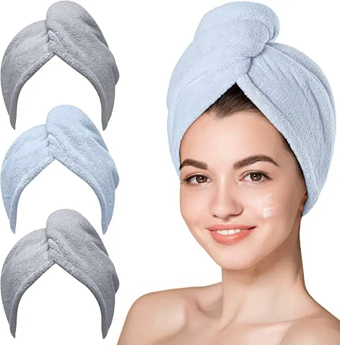 Wholesale hair turban towel quick dry absorption microfiber hair towel wrap