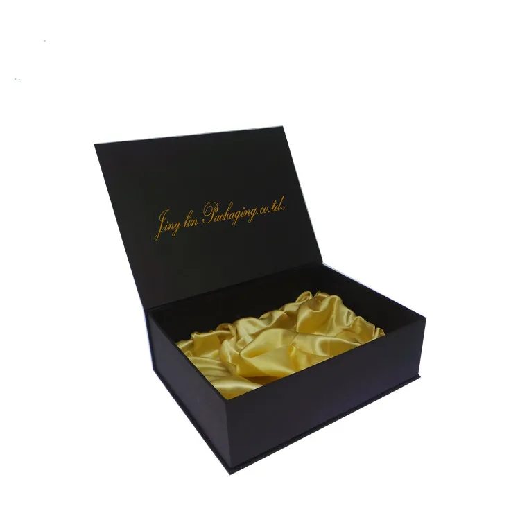 
Custom Gift Magnetic Wigs And Bundles Box Cardboard Box Packaging With Satin Silk Insert For Cosmetics 
