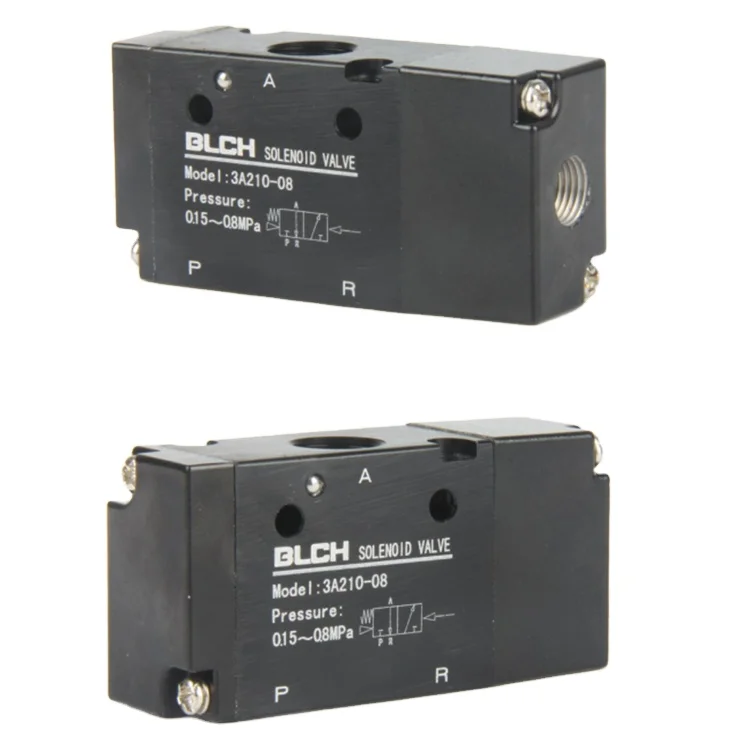 Блч 3A тип 220v 3 way 2 Позиция алюминиевого сплава детали воздушного компрессора (встроенные детали Пневматический электромагнитный клапан управления