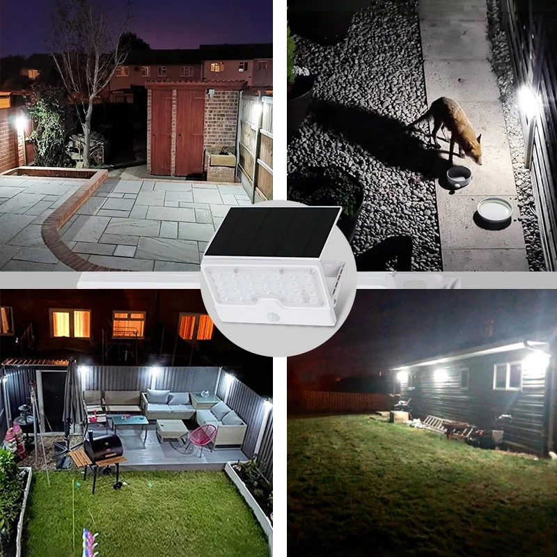 Fence Garden Waterproof 6w 8w Solar Powered Led Wall Mounted Motion Sensor Action Outdoor Solar Wall Light