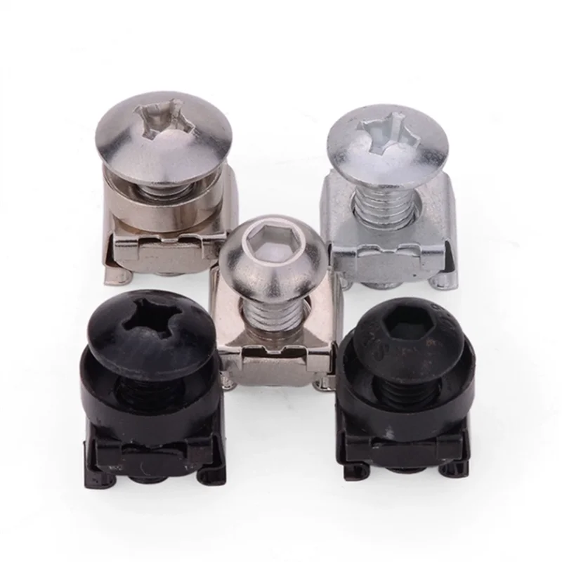 M6 *16 mm Rack Mount Cage Nuts, Screws and Washers  Square Insert Nuts for Audio Server Console Mounting Routers, Shelves