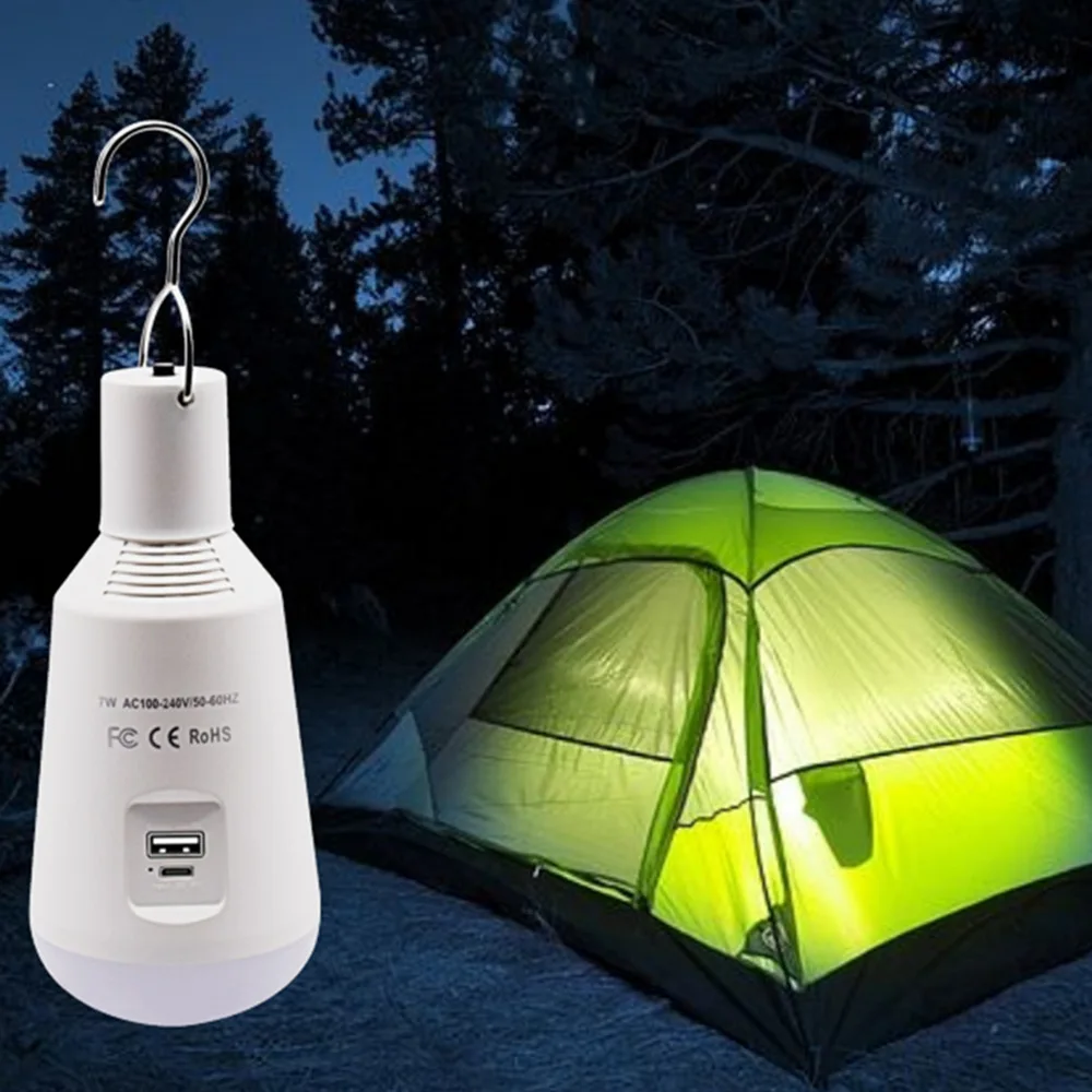  Portable LED Solar Lamp Charged Energy Light Panel Powered Emergency Bulb For Outdoor Garden Camping Tent