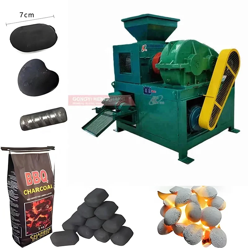 good efficient roller type ball press equipment carbon black charcoal briquette press making machine with diesel