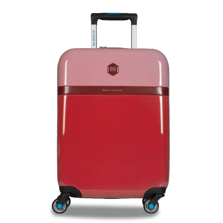 
High quality red color vintage hard trolley travel bag luggage carry on luggage 