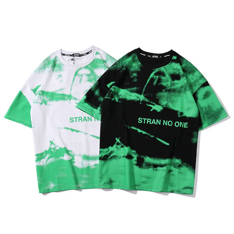 YIZHIQIU 2020  High Quality Hip Hop Tye Dyed Designers Men T Shirt Cotton