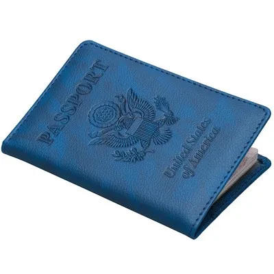 Wholesale custom logo USA embossed High-end   leather travel  passport cover