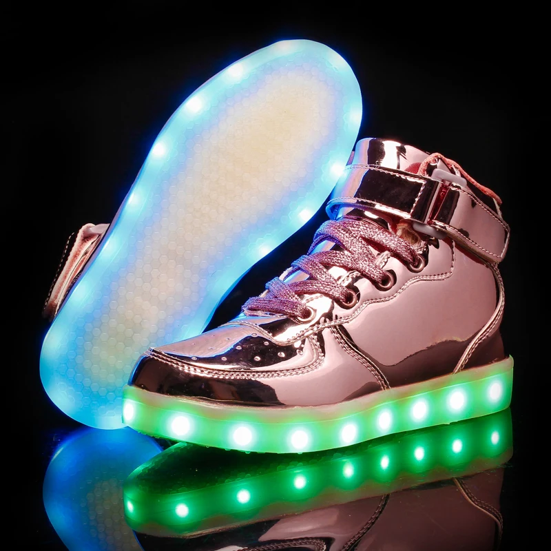 Custom Design Children Boys Girls Glowing Luminous Sneakers Usb Charging Led Shoes Kids Light Up Skate Shoes For Kids