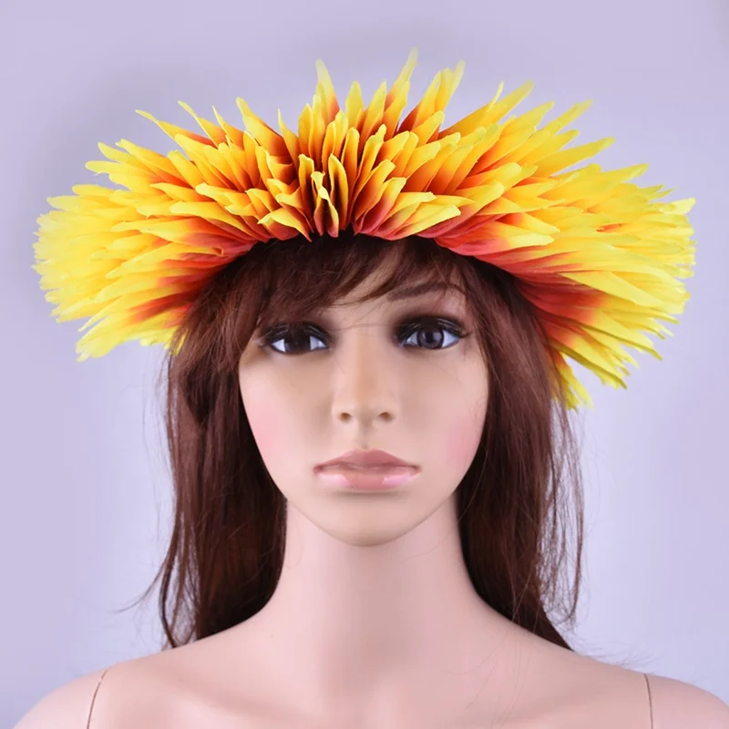 
Hawaiian Haku heaven bird flower hair clip Artificial Island eva frangipani plumerial hibiscus tiara ear accessories head band 