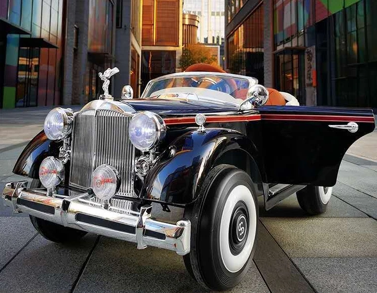 New Vintage Style Kids Four-Wheel Electric Classic Car Ride-On Toy Car For Kids To Drive