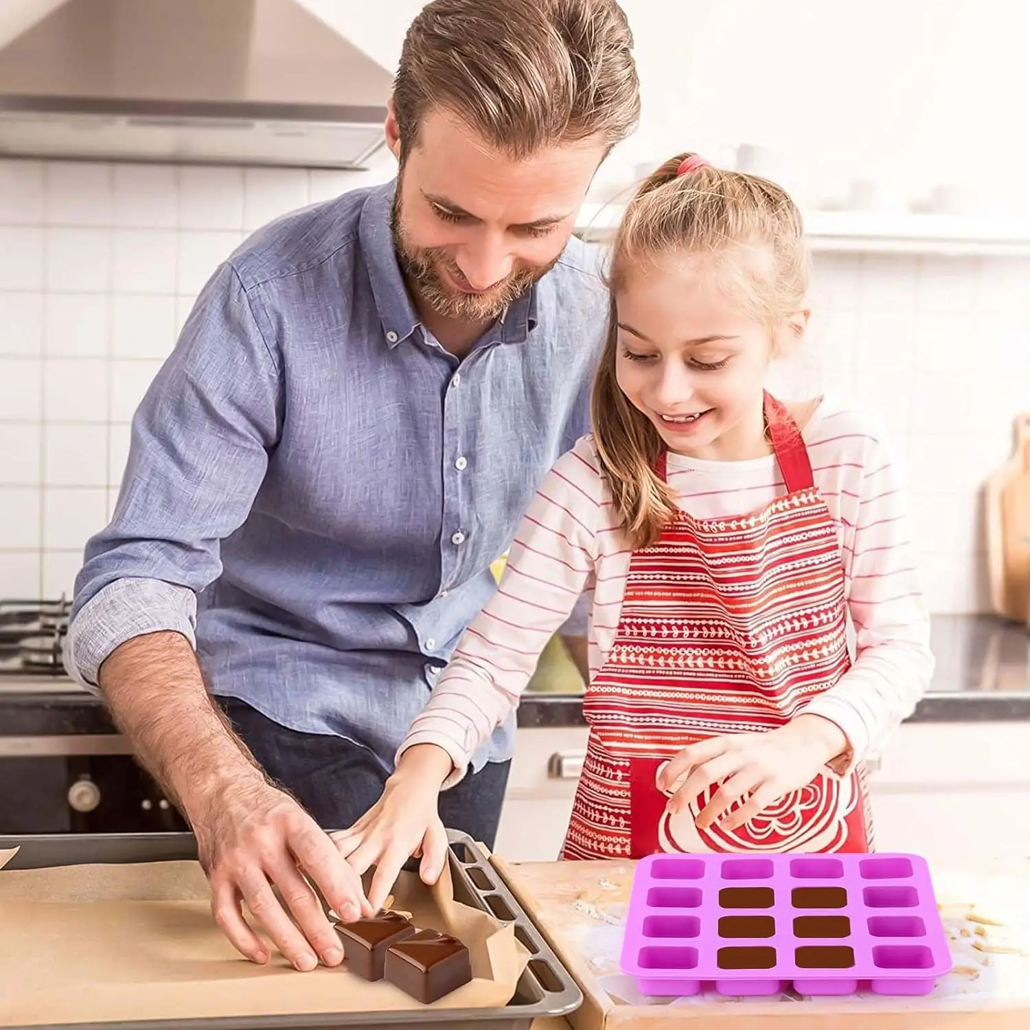 Silicone Ice Cube Trays  Easy-Release and Flexible 16 Cavities Square Ice Cube Mold  Ice Trays for Freezer Containers