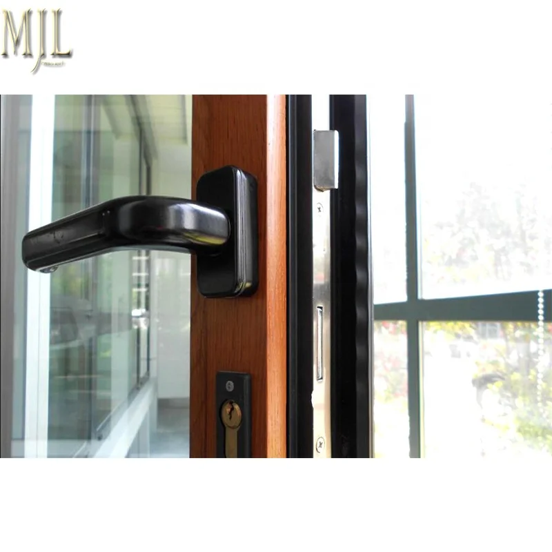MJL Wood grain large glass windows sound proof aluminum alloy tilt and turn window price