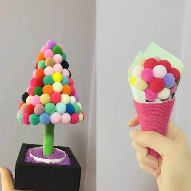 100 шт Многоцветный Ассорти мягкий помпонами аппаратов Pom Poms швейных принадлежностей набор «сделай сам» для куклы ремесла и свадебные украшения