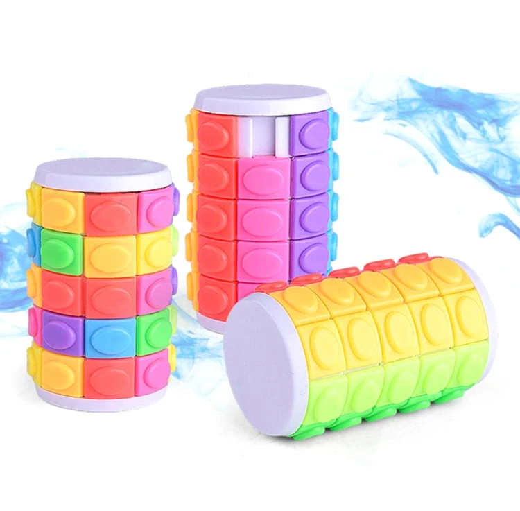 
Colorful 5 layer Decompression Magic Tower Cube Kids Fidget Toys Sliding 3D Puzzles Cube Puzzle Toy DIY Cylinder Puzzle 
