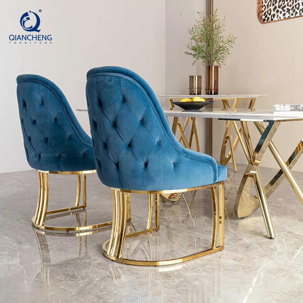 wholesale design nordic high back modern dining chair for dinning room chair modern metal frame velvet dining chair hotel villa