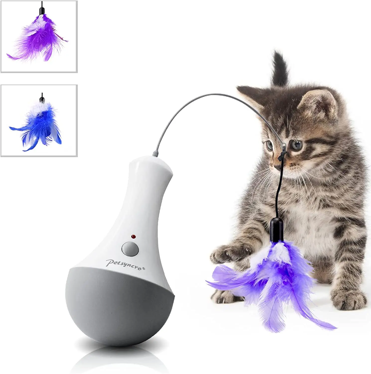 Interactive Balance Swing Cat Toys No power Drive Cat Teaser Tumbler rory-poly Chasing Pet Toy Self with Simulation Feathers