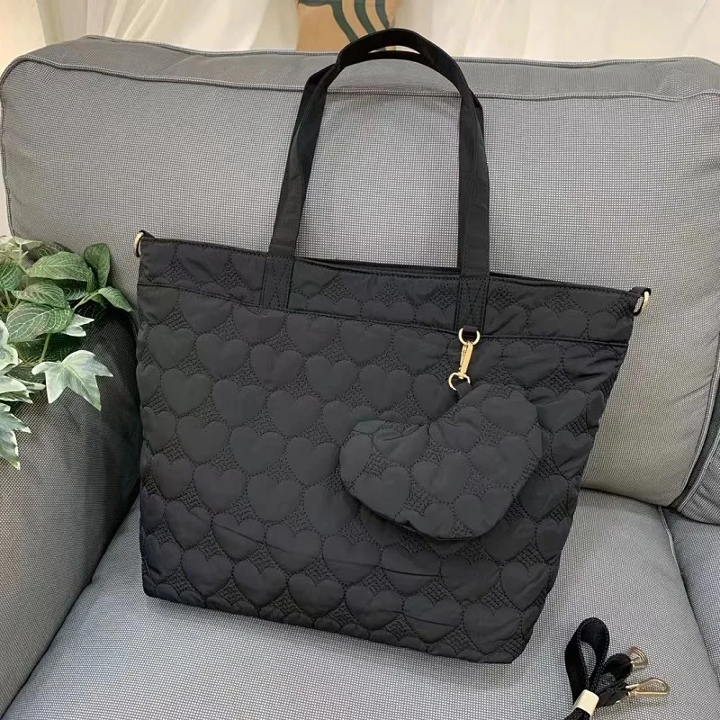 Hot selling classy Camo printing women Nylon tote bag large capacity fashion fabric shoulder bag with small pouch