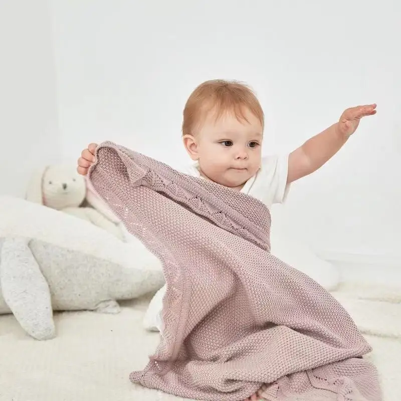 100% Pure Cotton Knitted Baby Blankets Newborn Baby Swaddle Wrap Sleeping Muslin Blankets High Quality Quilted Baby Blanket
