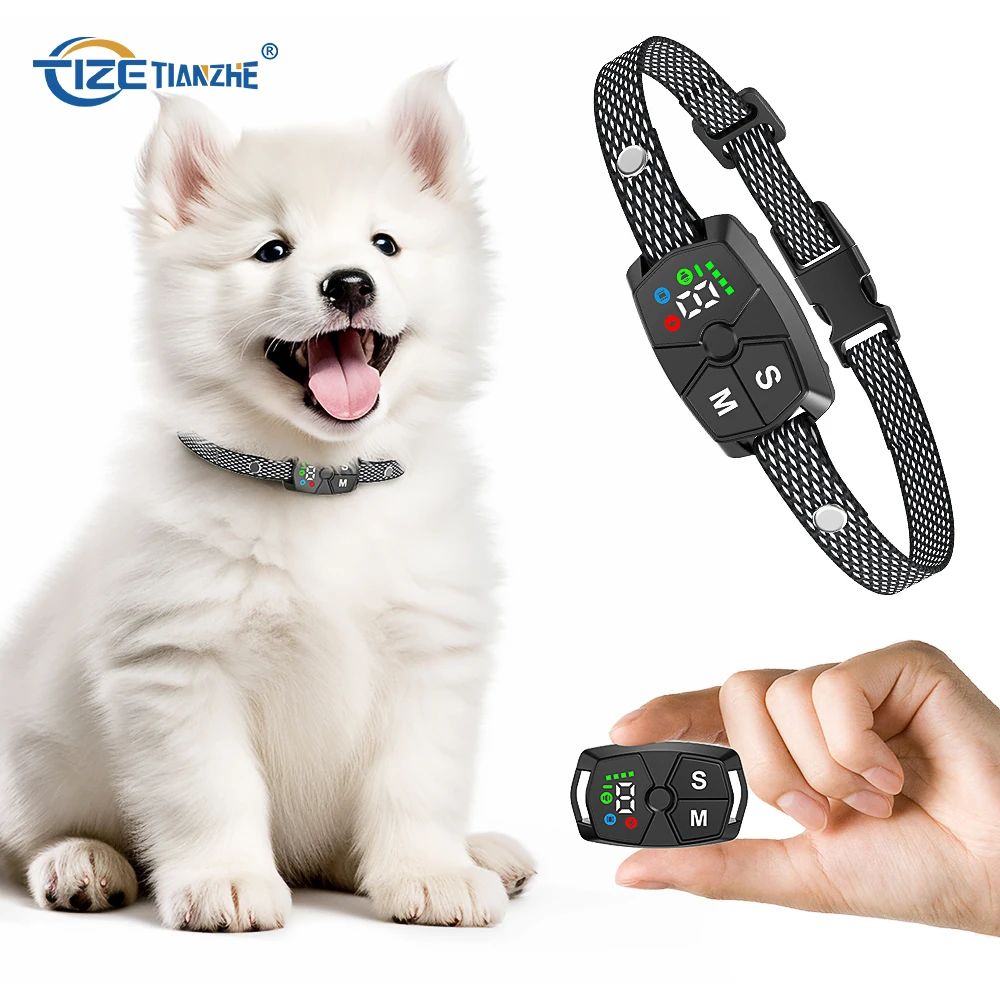 TIZE New Release Pet Products Pupy Dog Rechargeable Color Screen Dog Control Device Barking Collar