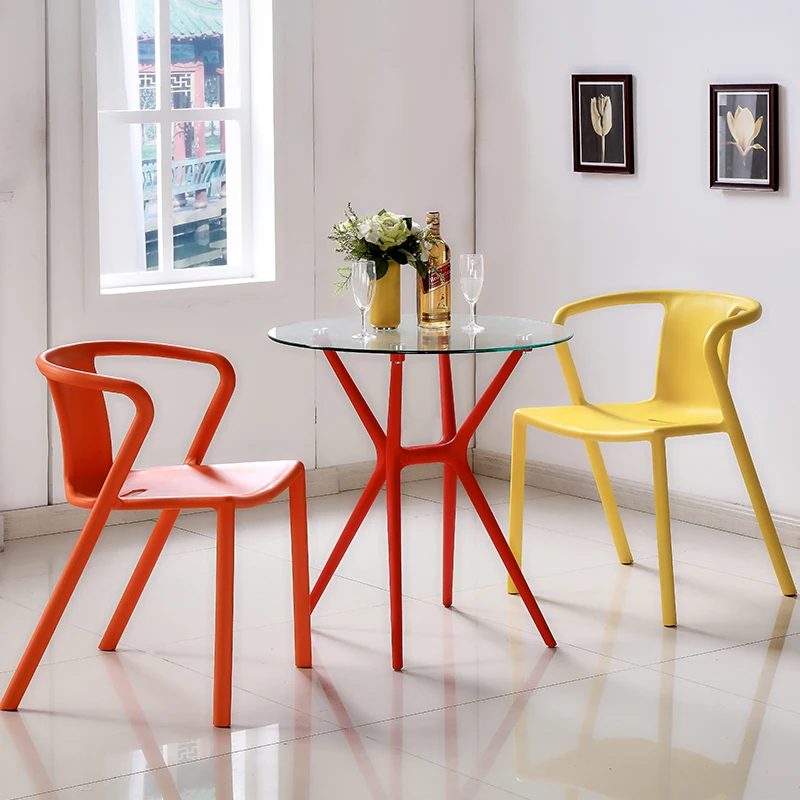 Уличная мебель, круглый стеклянный обеденный стол, пластиковые стулья, садовый стол, стул, набор кофейных столиков