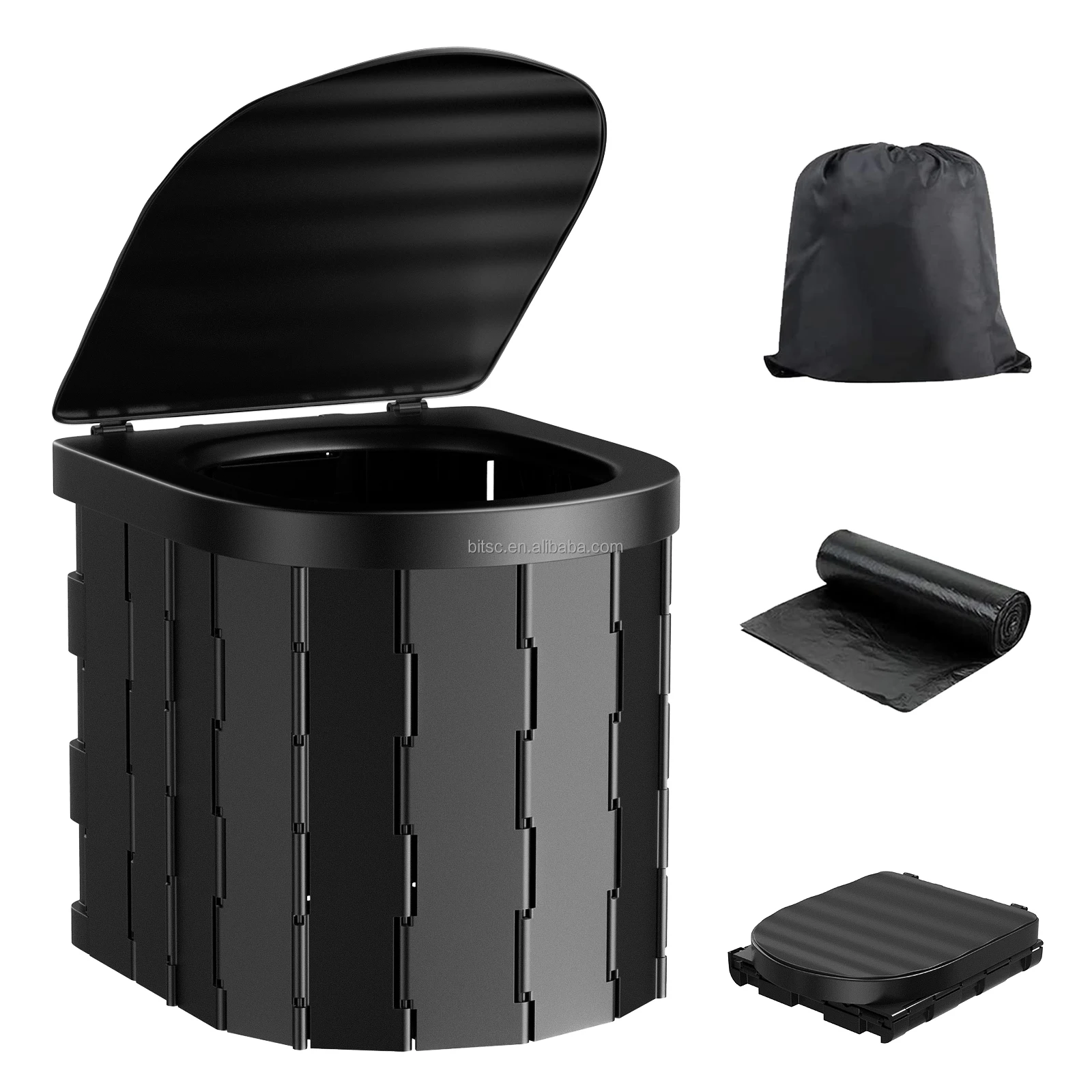 Light Weight Movable Camping Toilets Outdoor Portable Foldable Toilet Seat Outdoor Washable Plastic Camping Toilet