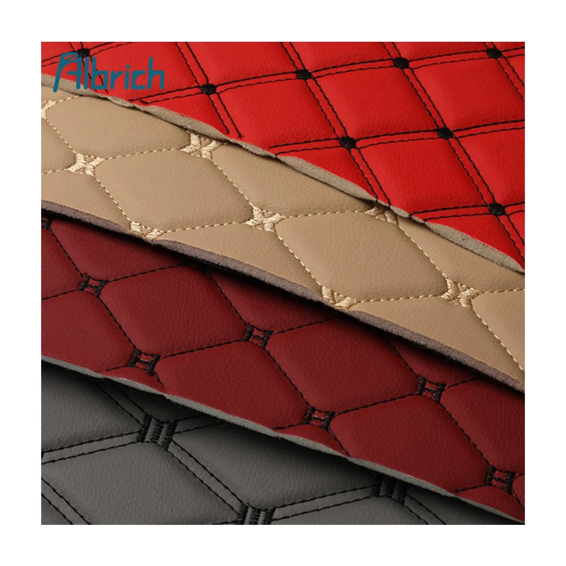 Classical printed Quilted Embroidered PVC Leather Sponge Composite Coil PVC Roll For Car Seat