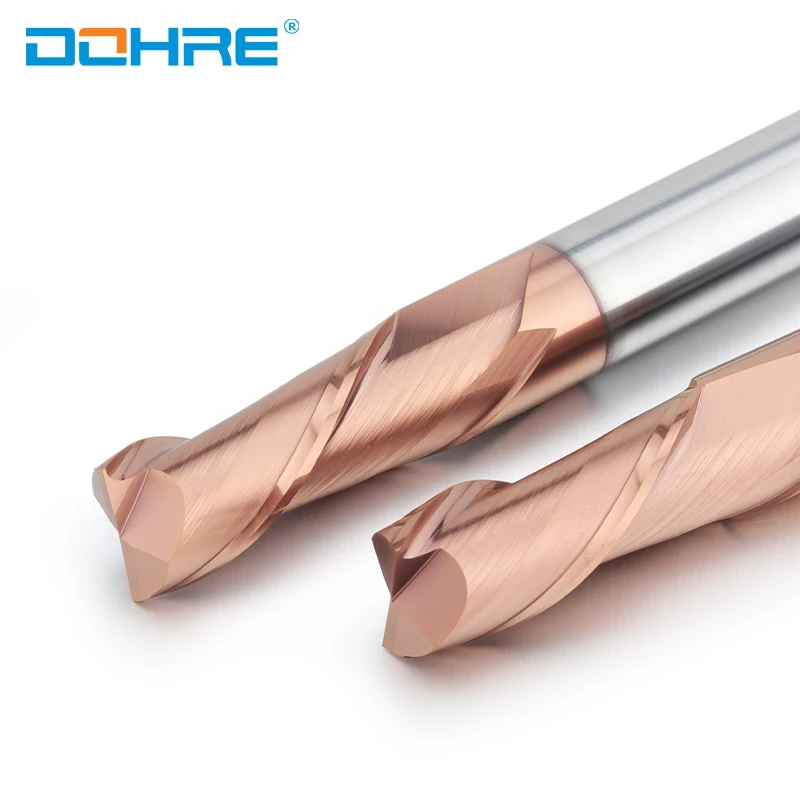 DOHRE Cost-effective UEX Carbide End Mill 2 Flutes Square EndmIlls Highly Accurate High Hardness HRC 60
