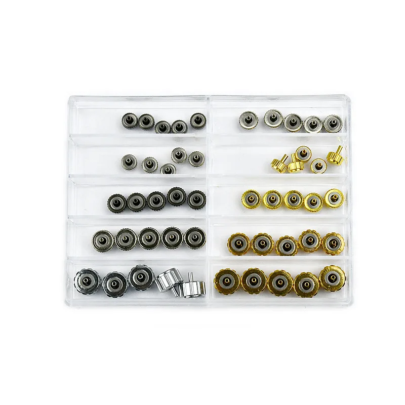 Assorted Watch Crown Parts Replacement Accessories Watch crown Repair Tool watch parts Gold and Silver