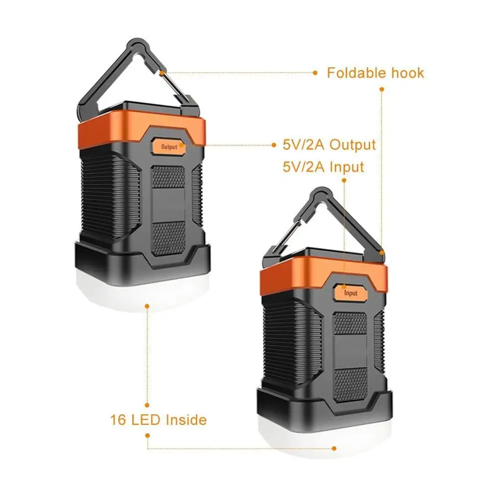 Rechargeable Waterproof Tent Light LED Camping Lantern Flashlight Power Bank With 5 Light Modes