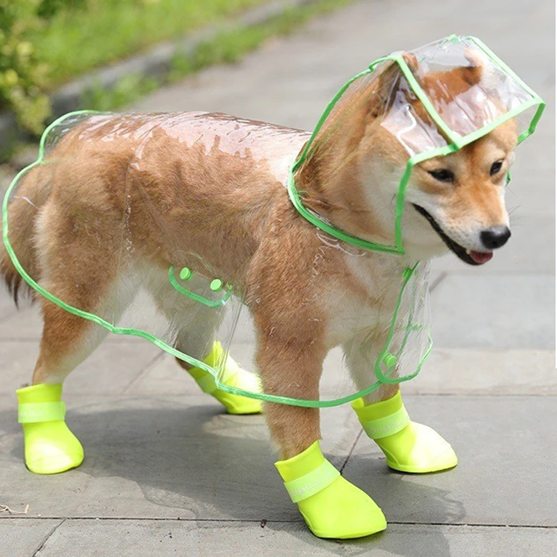 Fashion Dog Supplies Custom Designer Dog Clothes EVA Transparent Rain Poncho Pet Breathable Raincoat