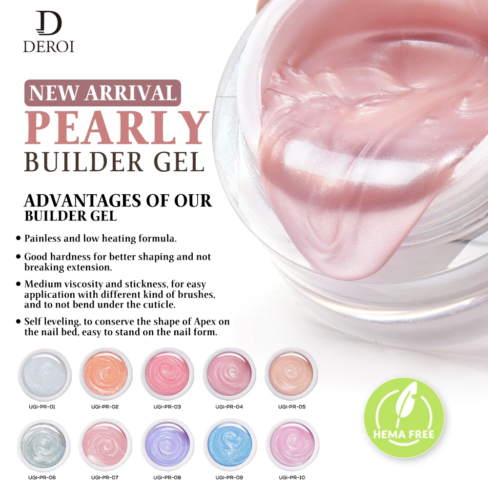 Professional Nail  Products Gel Nail Builder Quick Build Pearl Shimmer Glitter Gel Builder Factory Price UV Gel Builder