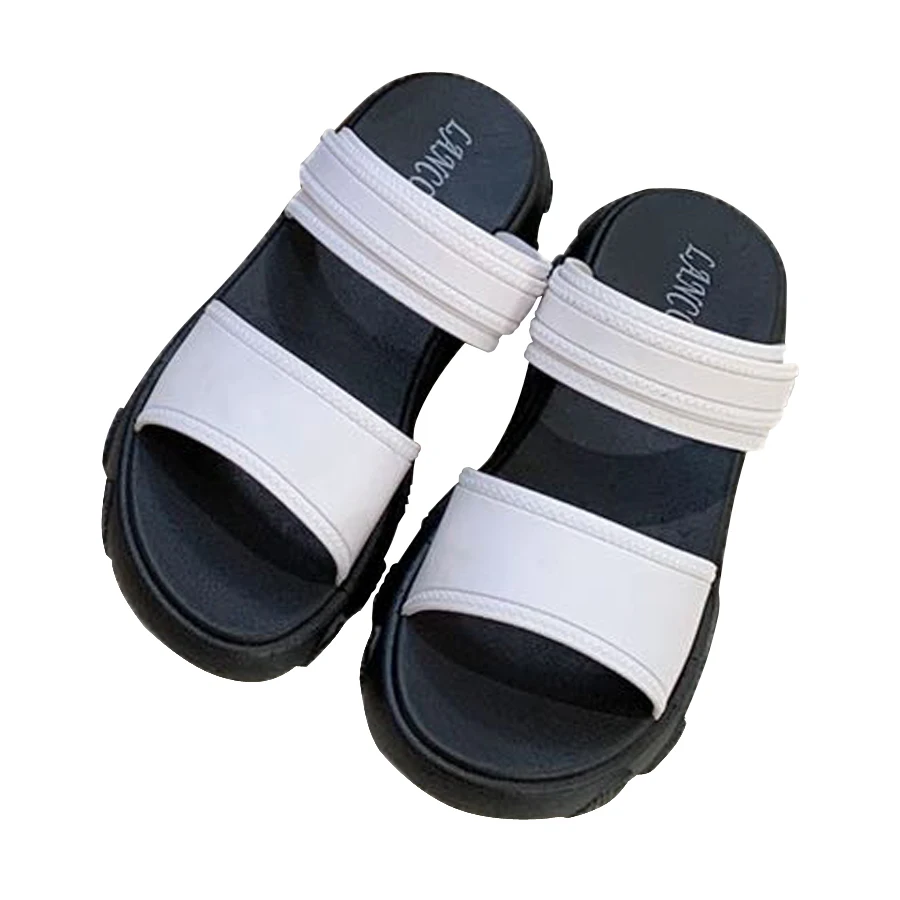 Popular Design Casual Slippers Double strap For And Ladies Womens Shoes Flats Sandals