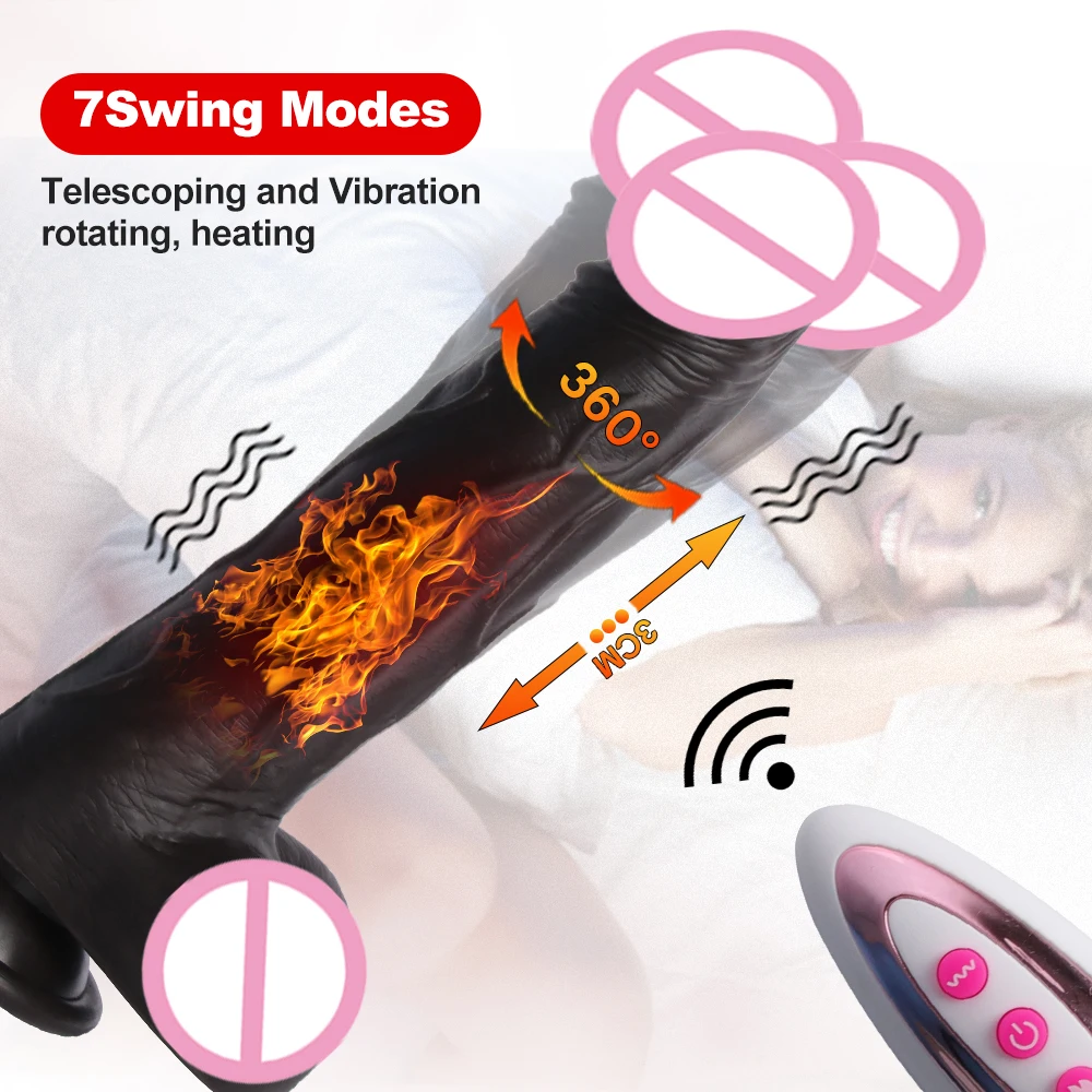 Super Realistic 10-mode Thrusting Vibrator Dildo For Women Liquid Silicone Remote Control Heated Dildos