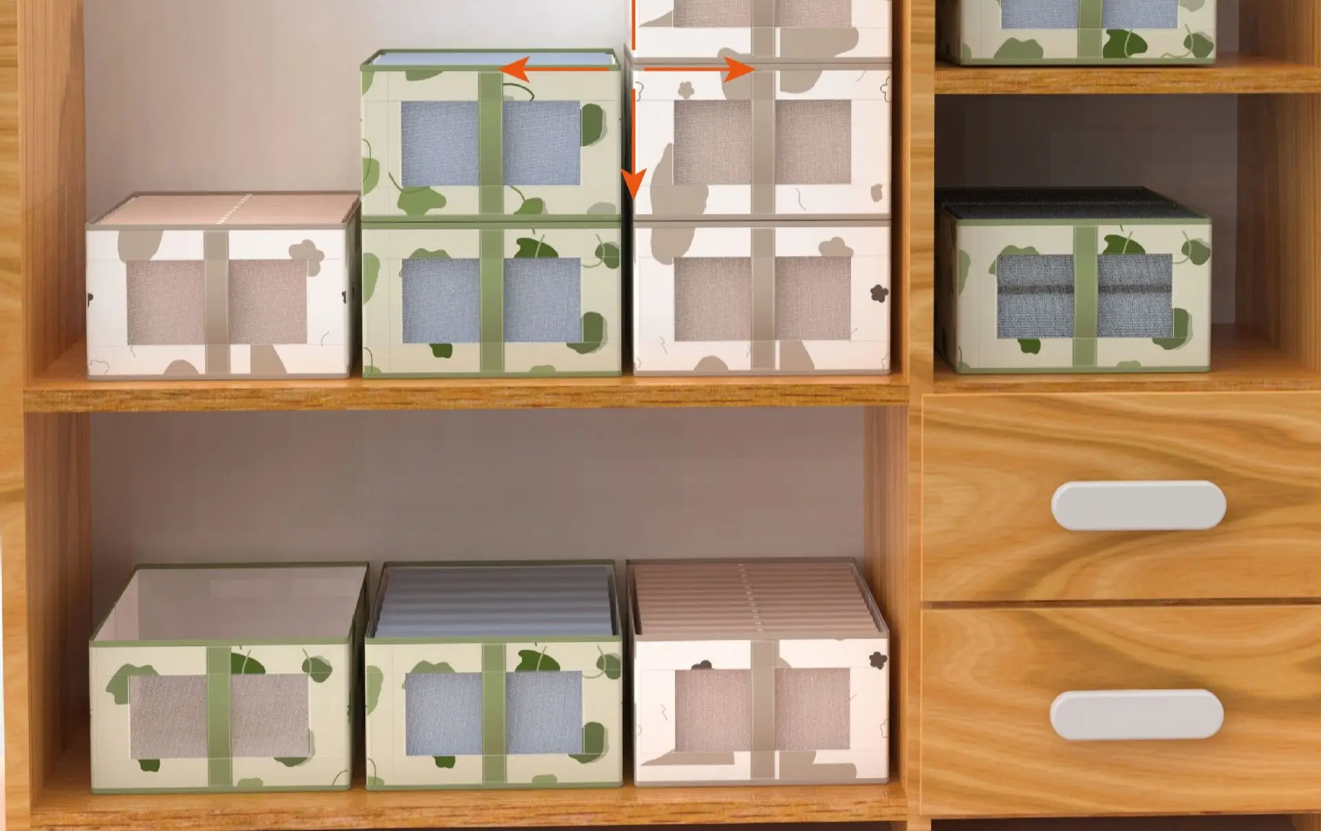 Top Sale European Style Square Plastic Closet Organizer Box for Wardrobe Clothes Underwear Bras Panties Socks Ties Storage