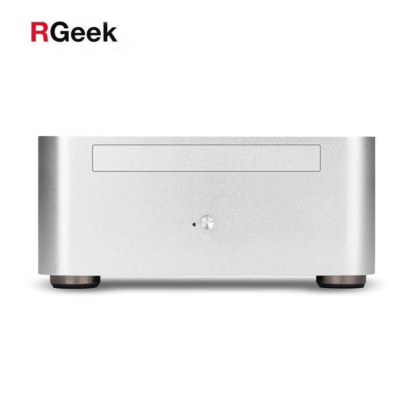 RGeek OEM Custom A80 Dust Proof HTPC Computer Cases Linux Mini PC Case PC Aluminum Mini ITX Tower Case with Drive Slot