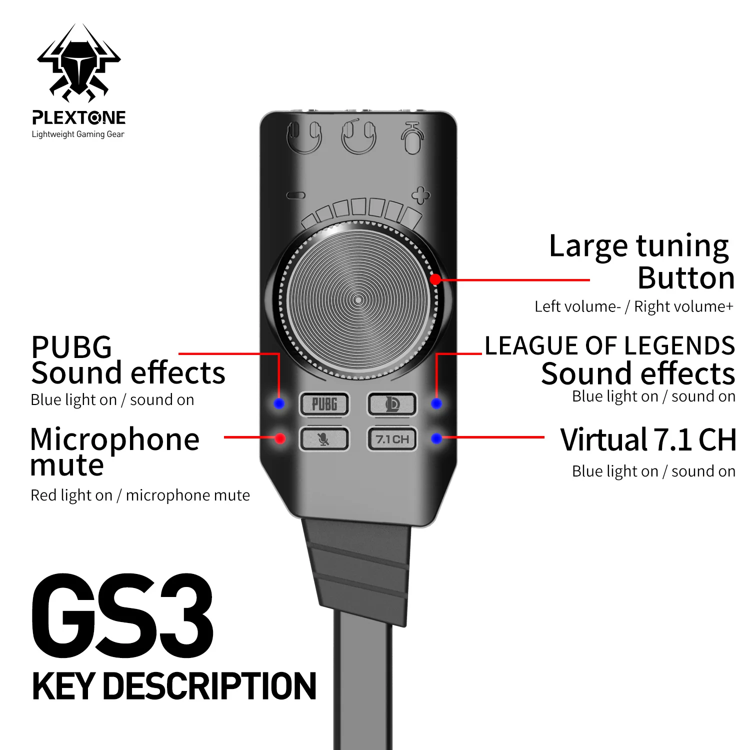  USB 7 1 Звуковая карта PLEXTONE звуковая виртуальный CH внешний адаптер стереоконвертер для