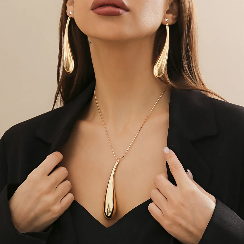 trendy plain gold jewelry set hot discount water proof jewellery popular 14k gold bijoux