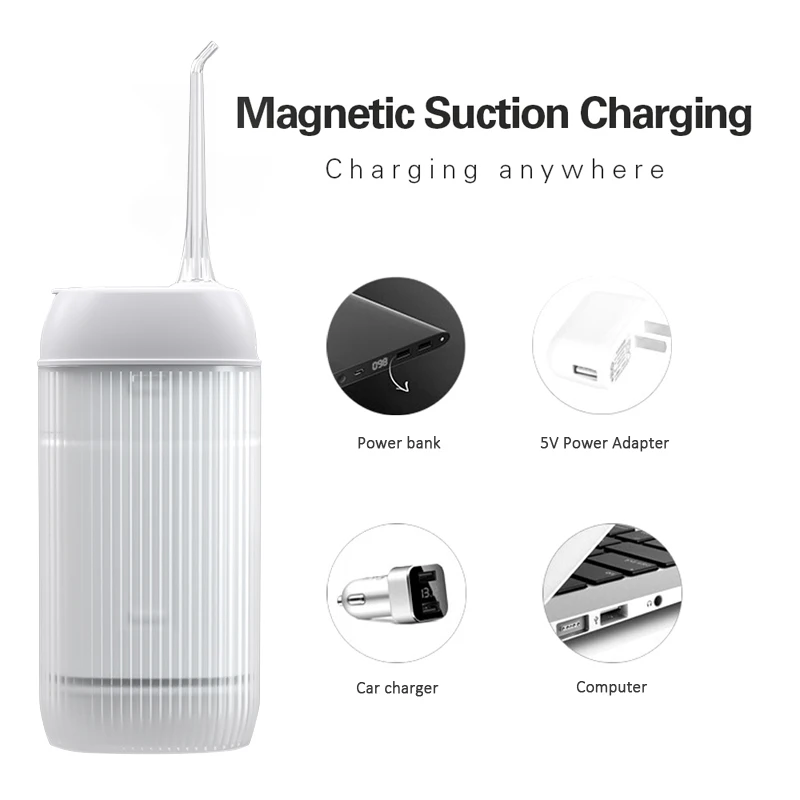 High Quality Electronic Cordless Oral Irrigator For Tooth 200ml Portable Rechargeable Dental Water Flooser