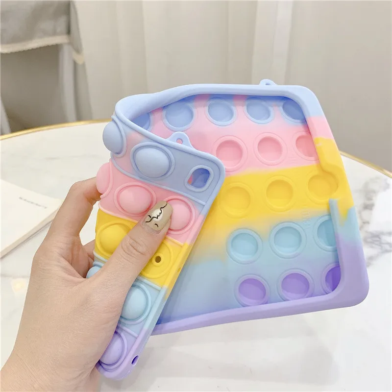 Радужный силиконовый чехол для Ipad Push Pop it Bubble игрушки-антистресса ipad Pro 11 2018 10 2/9 7 дюймов планшета