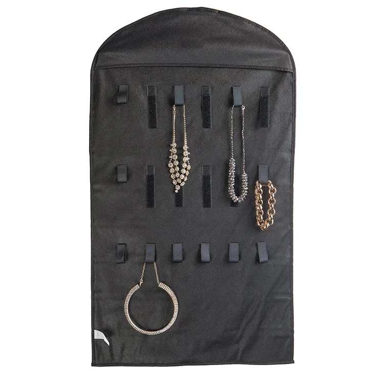 2023 Jewelry Hanging Non-Woven Organizer Holder 32 Pockets 18 Hook and Loops