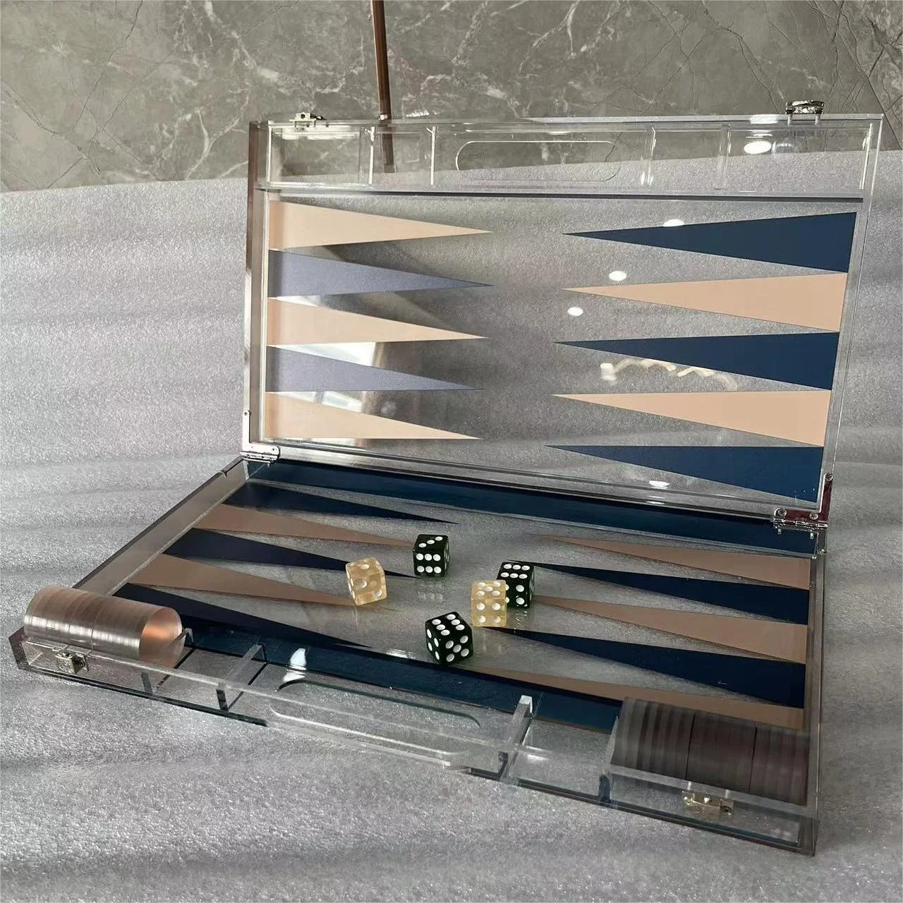 Custom Luxury Acrylic Backgammon  Chess Board Game Set Classic Acrylic Chess Set Chess  Party Games