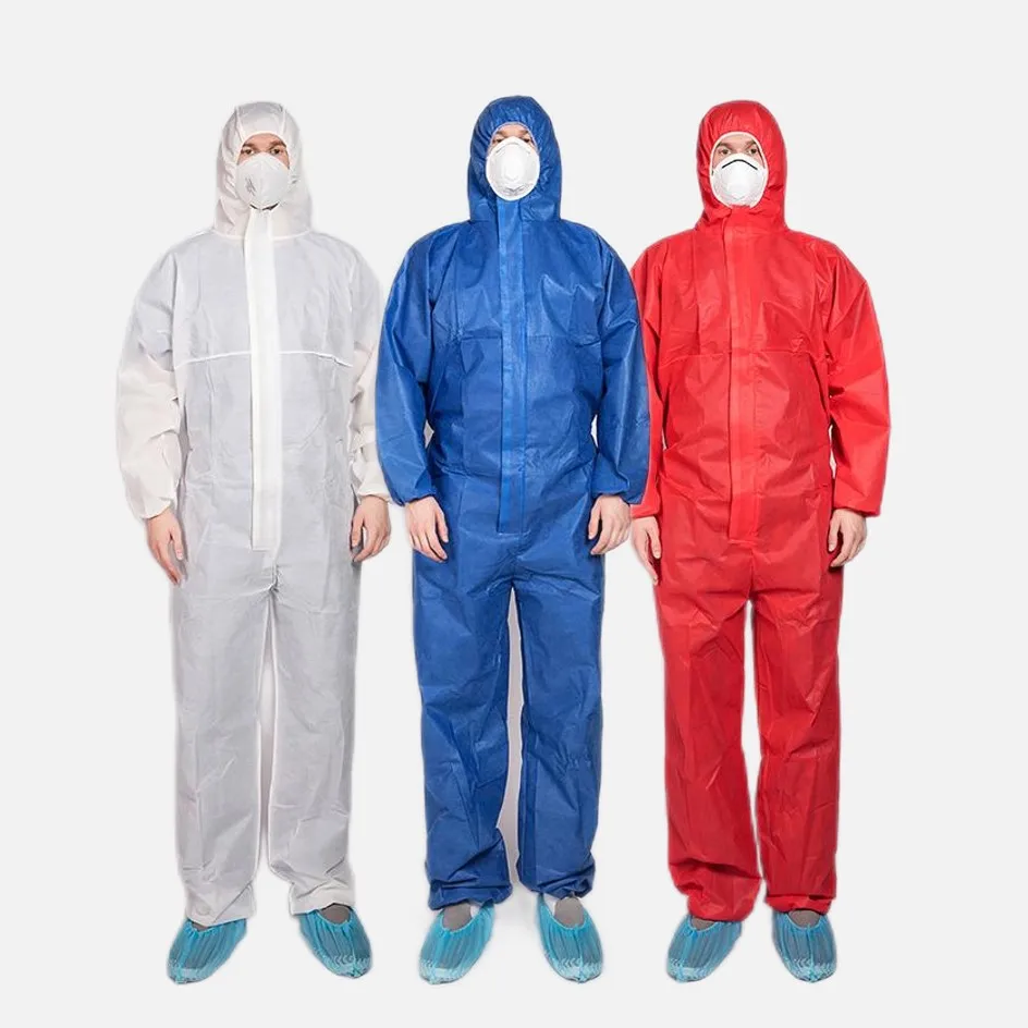 Type 5 6 SMS Non woven Full Body Biological Safety Suit Disposable Coverall