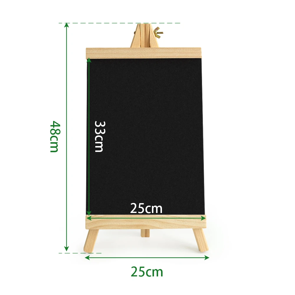 25X48cm Store Sign Board Wooden Black Chalkboard Easel Stand For Kids Drawing Writing Message Board